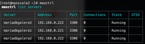 MariaDB Maxscale CLI maxctrl