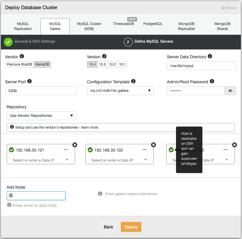 Deploy Database for Moodle