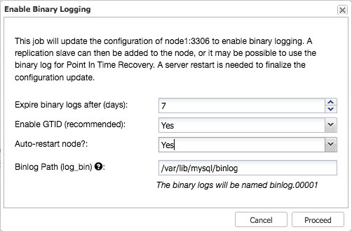 Enable binary logging with GTID enabled