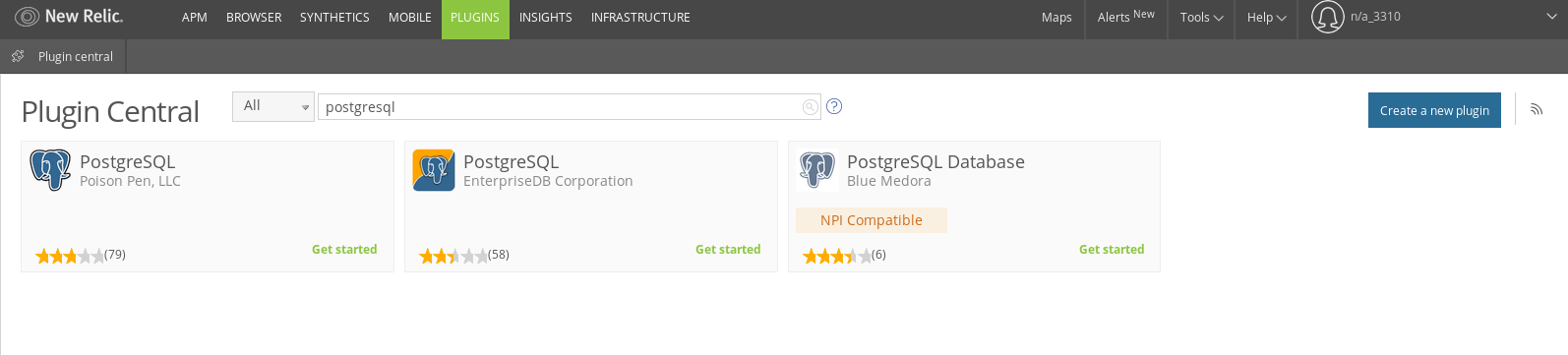 New Relic PostgreSQL plugin from Blue Medora