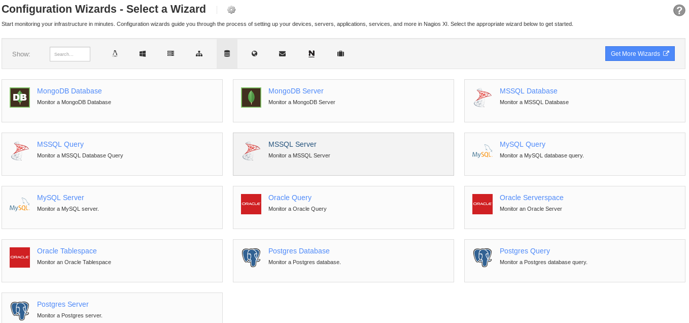 Nagios XI Database Configuration Wizard