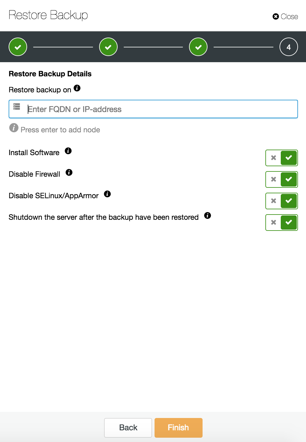 CusterControl restore and verify on a standalone host. Installation options.