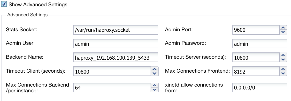 ClusterControl Load Balancer Deploy Information Advanced