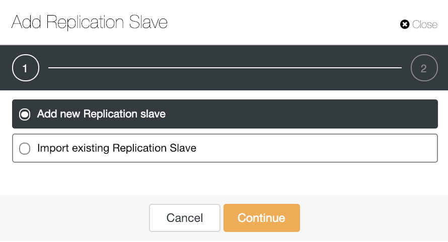 ClusterControl Add Replication Slave Option