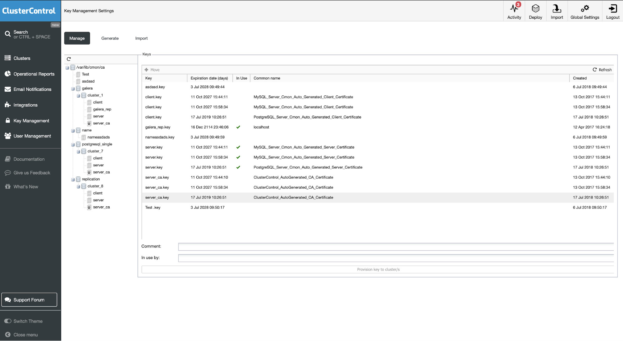  Manager SSL keys