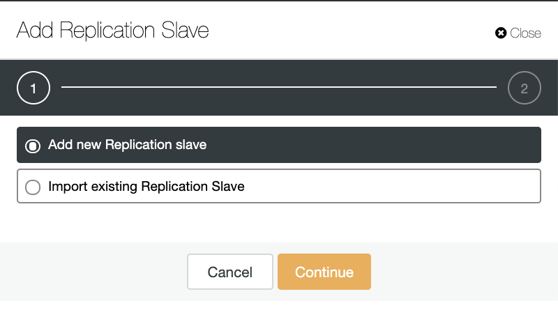  Add new Replication slave, Import existing Replication Slave