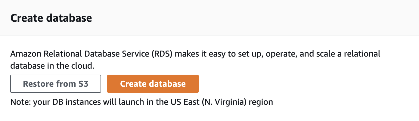 Create Database on Amazon RDS