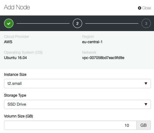 Adding a Node ClusterControl AWS Deployment