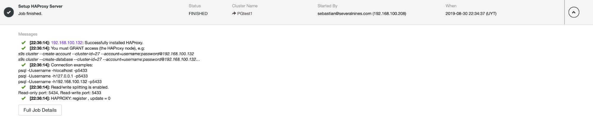 Setup HAProxy Server ClusterControl