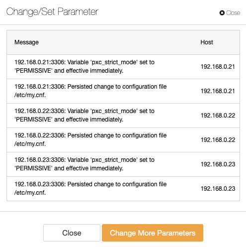 Change Set Parameter - ClusterControl