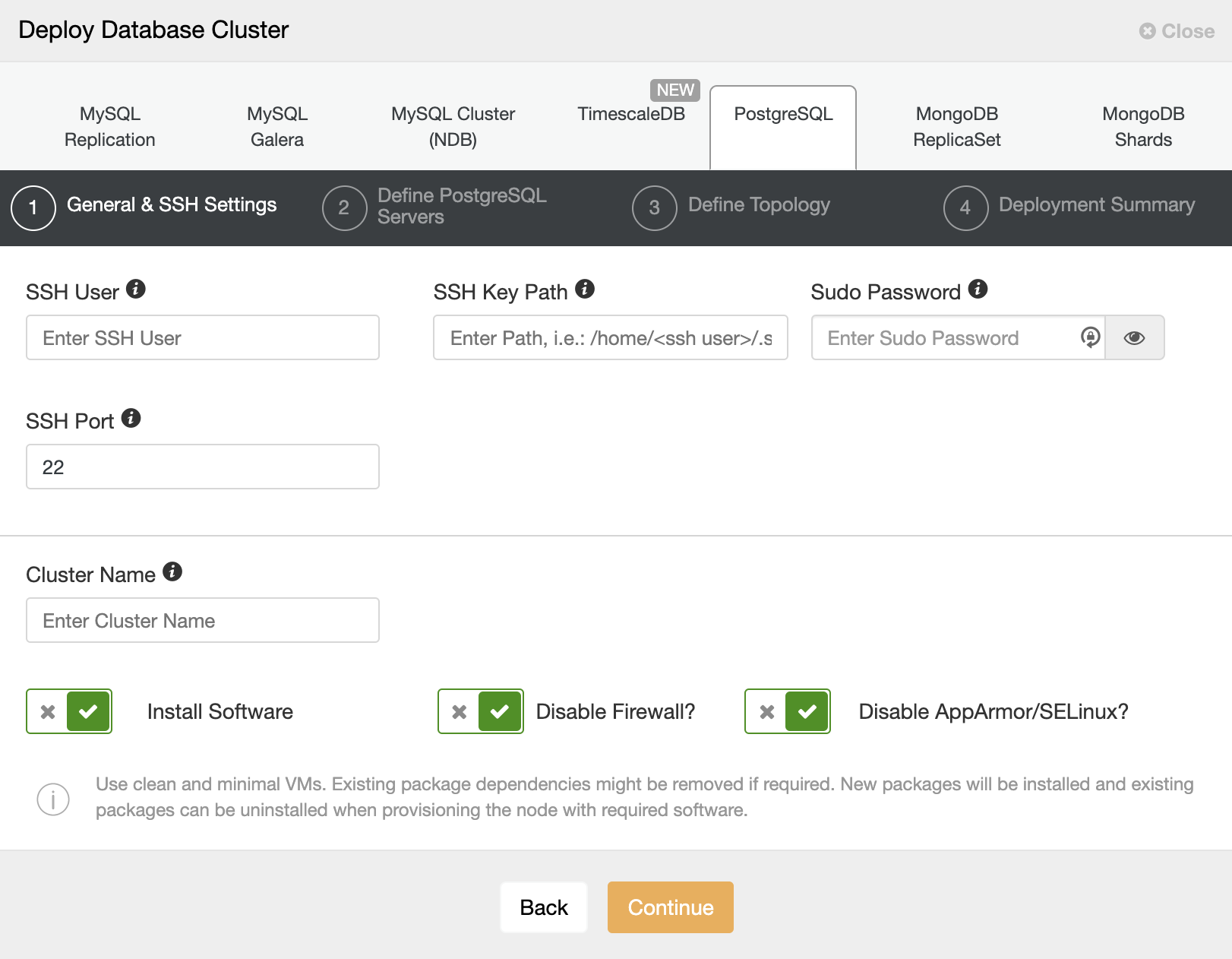 Deploy PostgreSQL 12