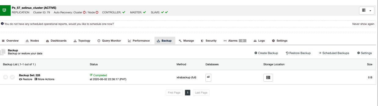 Creating a Database Backup