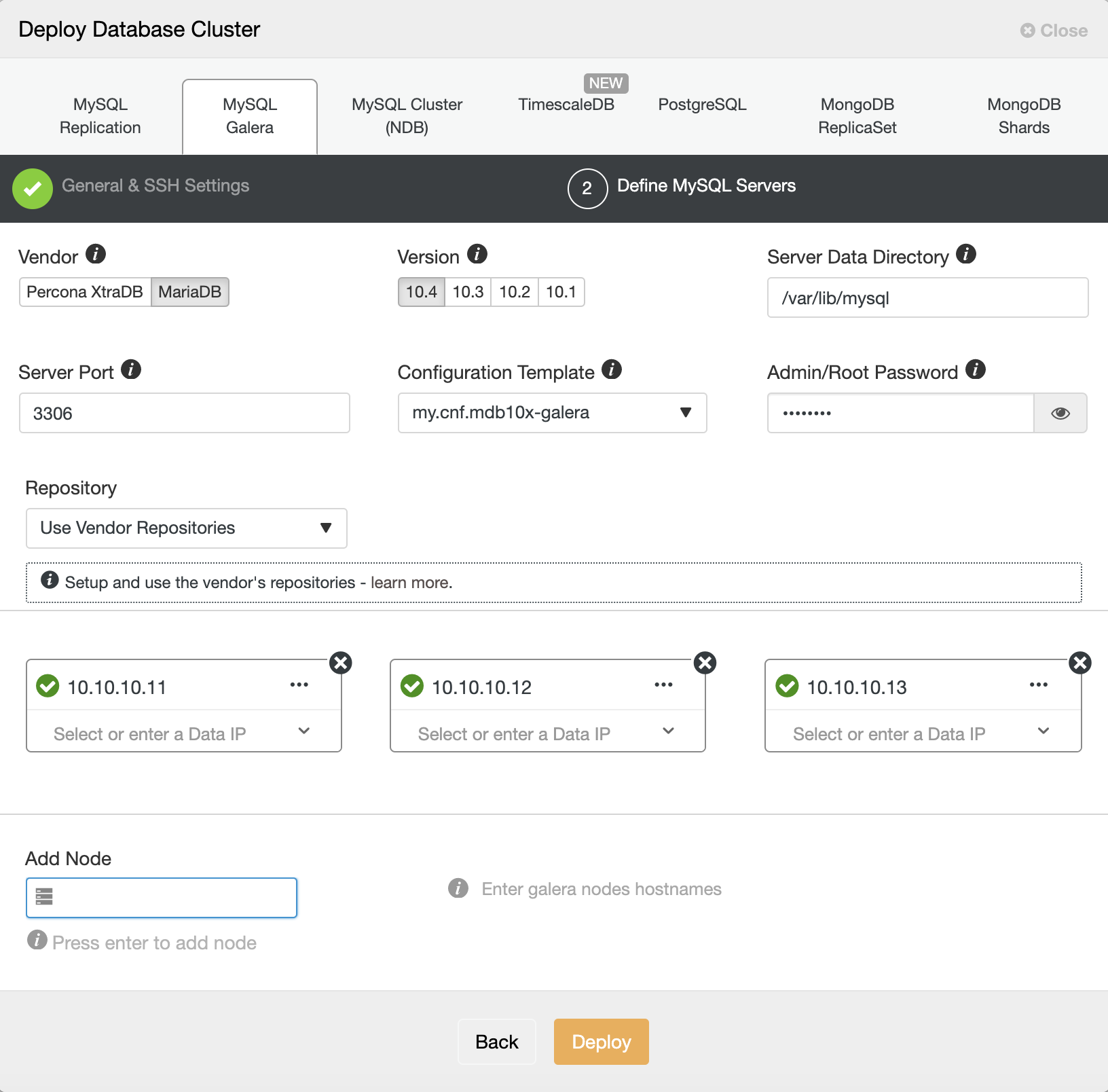 MariaDB Cluster Deployment