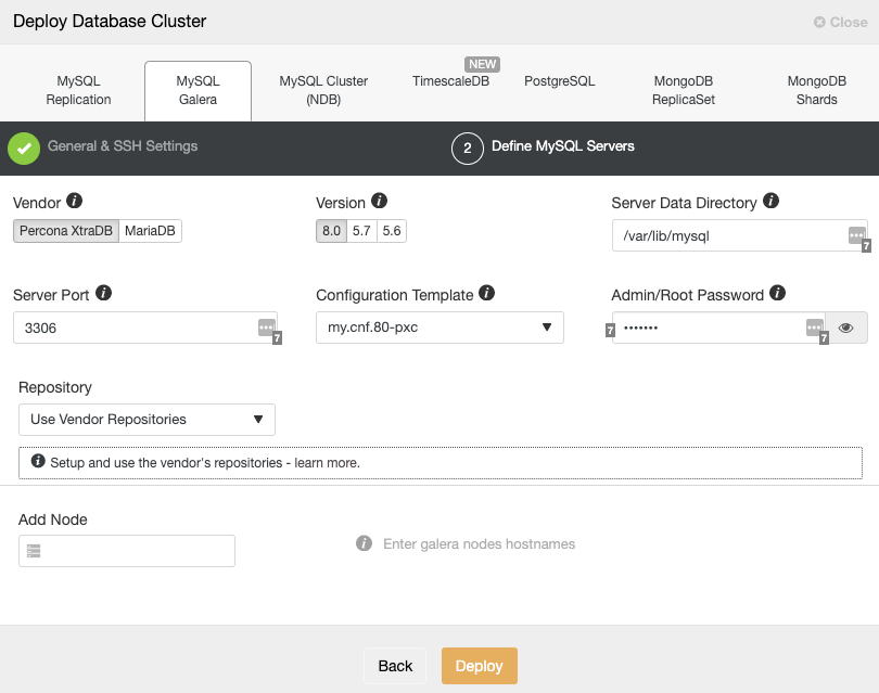 Deploy MariaDB Cluster 10.5 - ClusterControl