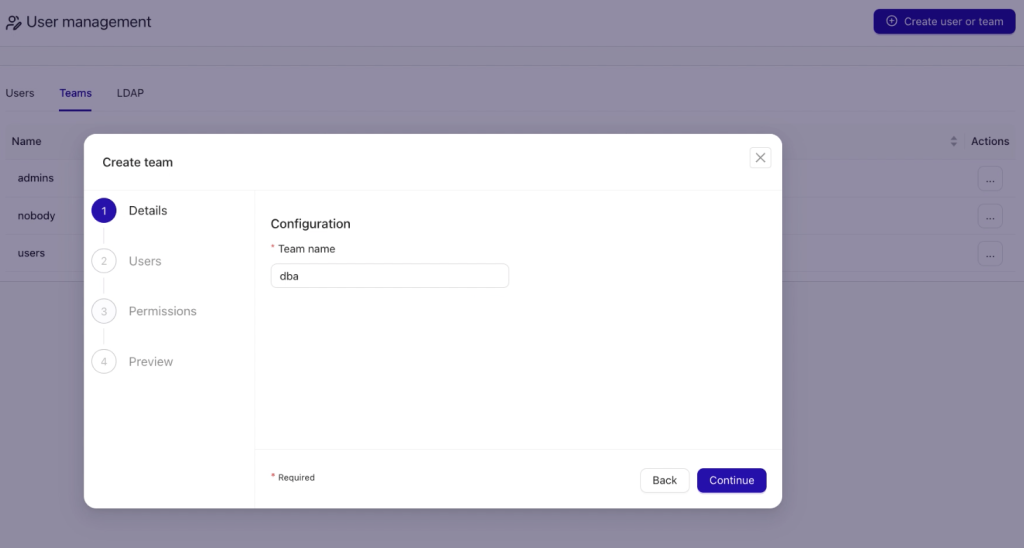 ClasterControl - team configuration