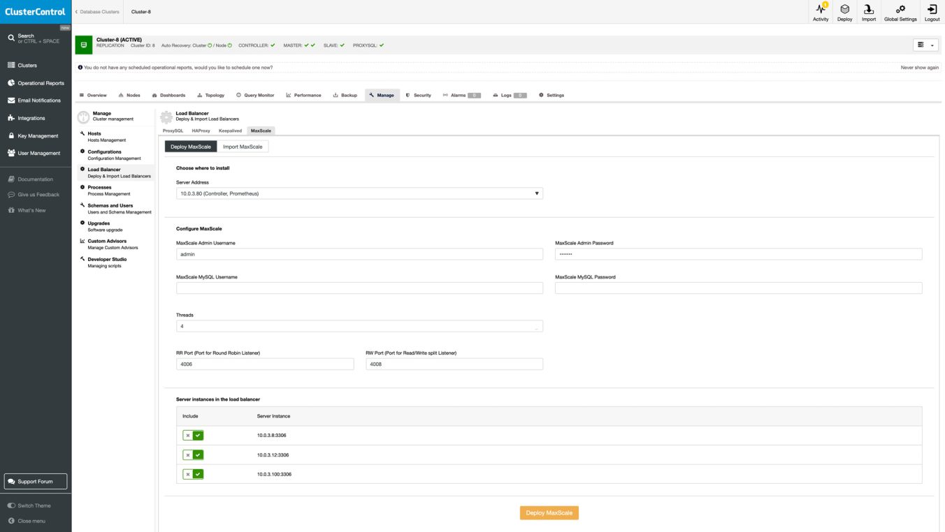 ClusterControl For MariaDB | Severalnines