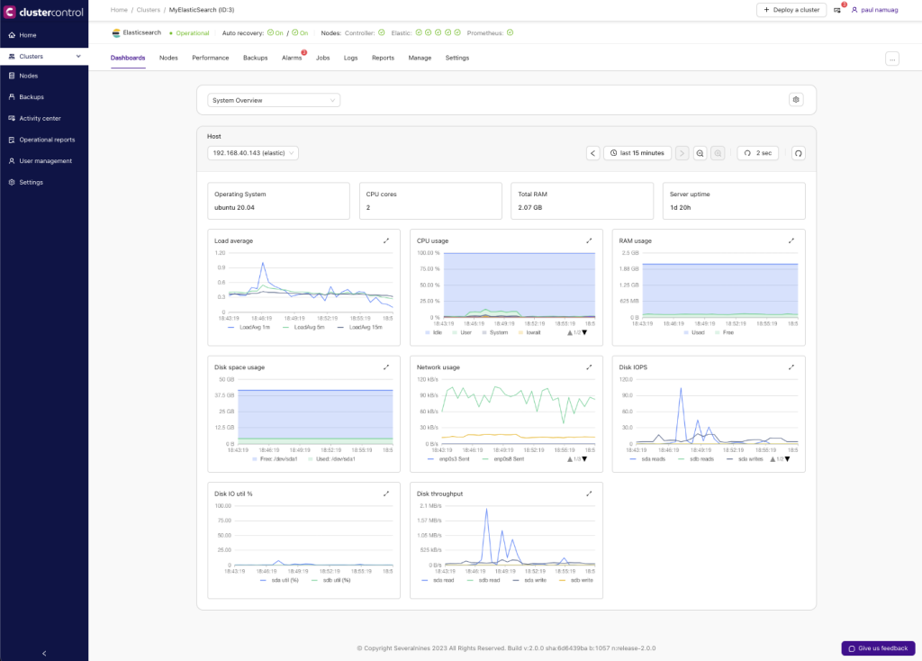 Clustercontrol Clusters Dashboard