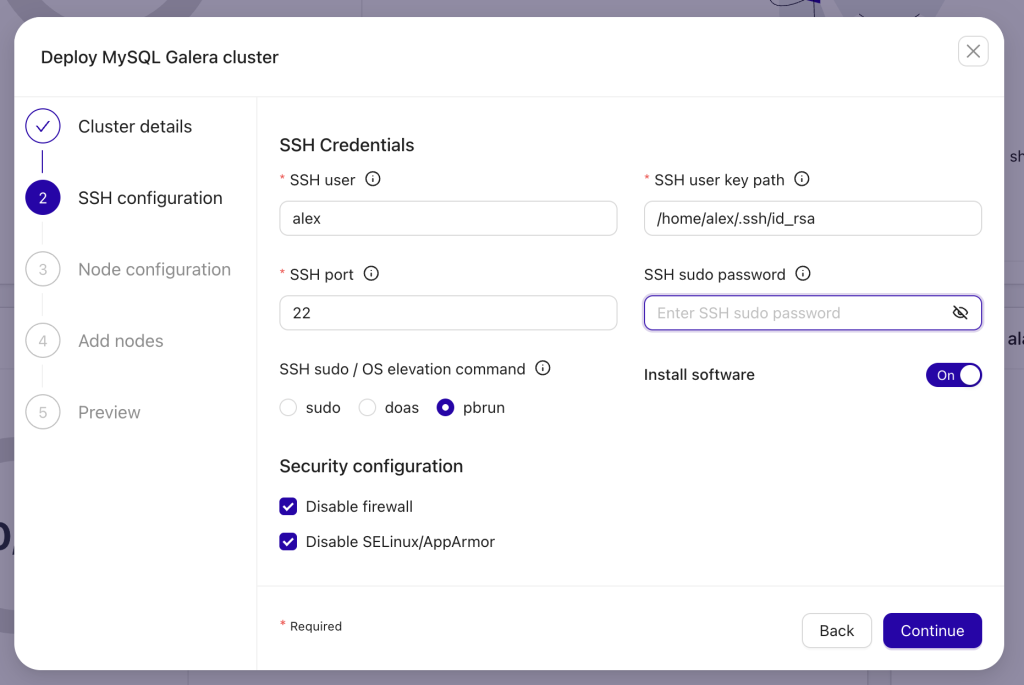image of pbrun toggling in cluster deployment gui