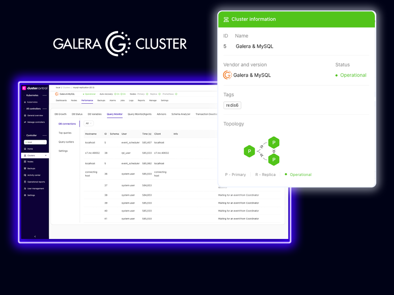 ClusterControl and Galera Cluster