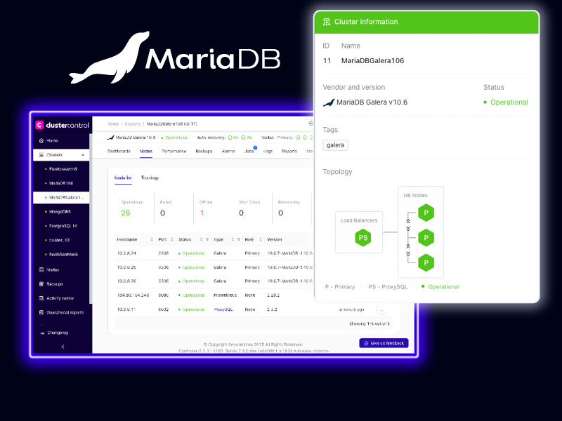 ClusterControl and MariaDB