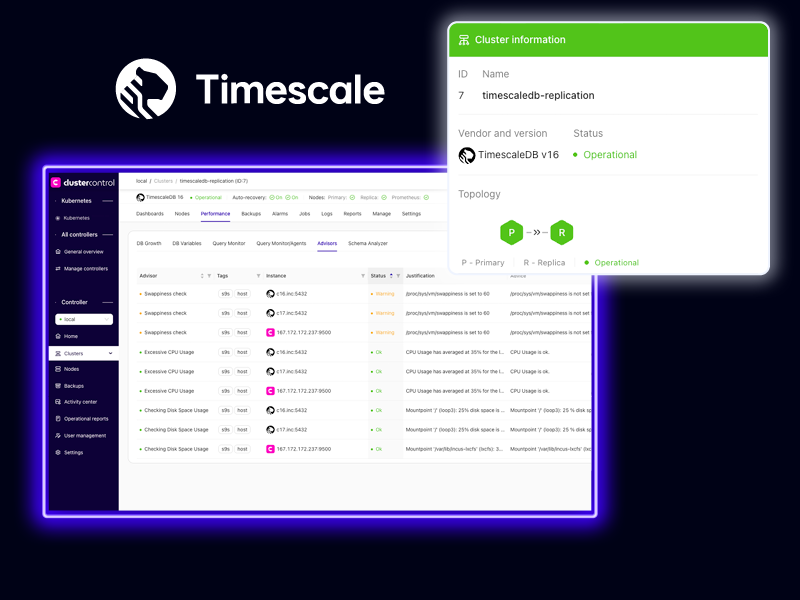 ClusterControl and Timescale